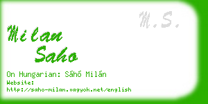 milan saho business card