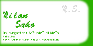 milan saho business card